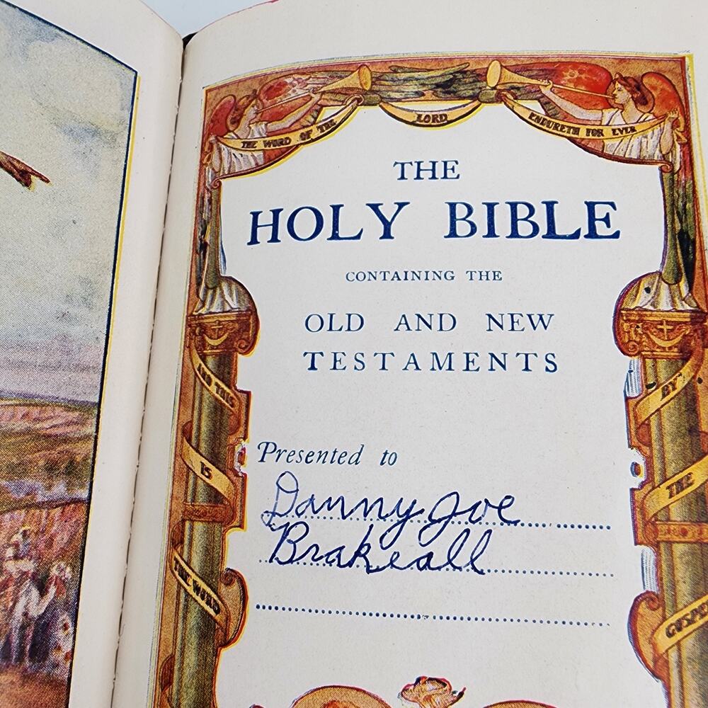 Antique Holy Bible Nelson Self Pronouncing Black Leather 1900s AS IS Need Repair - Picture 10 of 16